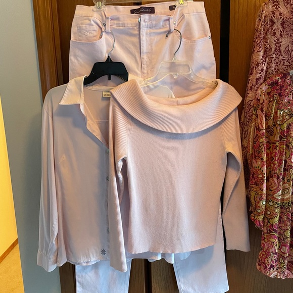 LOFT size XL wide cowl neck light pink sweater - Picture 3 of 4